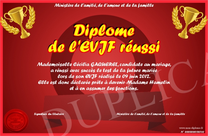 diplome evjf
